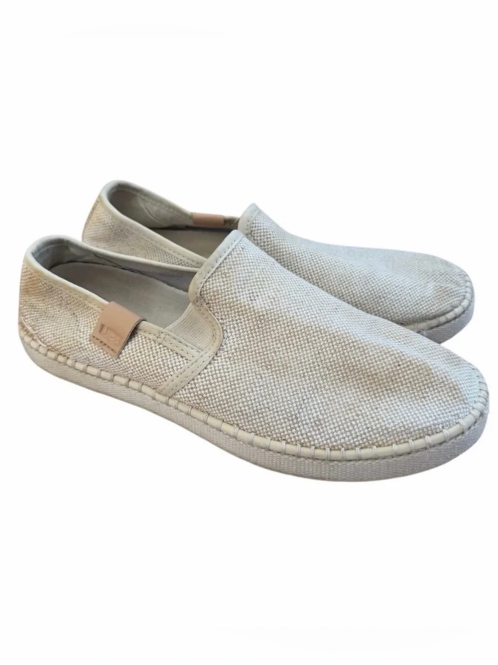 UGG Women's Canvas Slip-On Espadrille Shoes‎ Cream Size 8